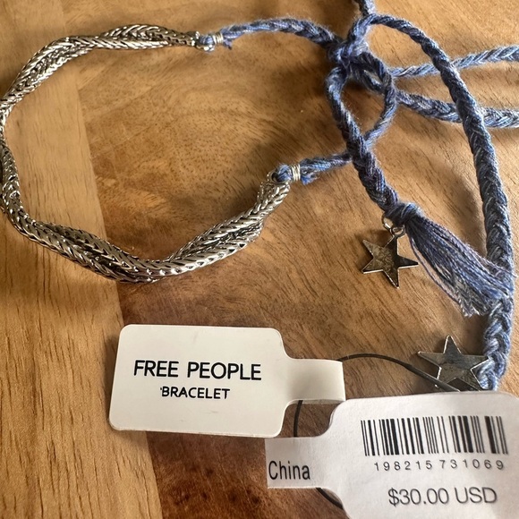 FREE PEOPLE Hang Loose Bracelet - Silver/Navy - Picture 4 of 6